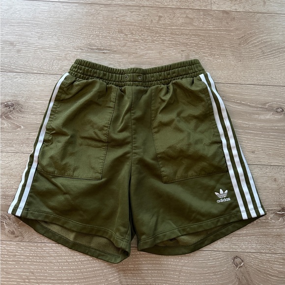 adidas Other - Adidas Olive Green 3-Stripe Athletic Shorts
